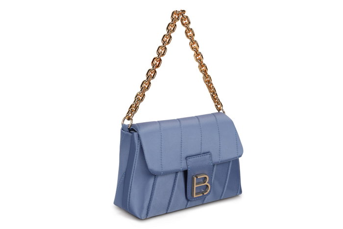 Lucky Bees Bolso de Hombro Azul en Piel de Polivinilo